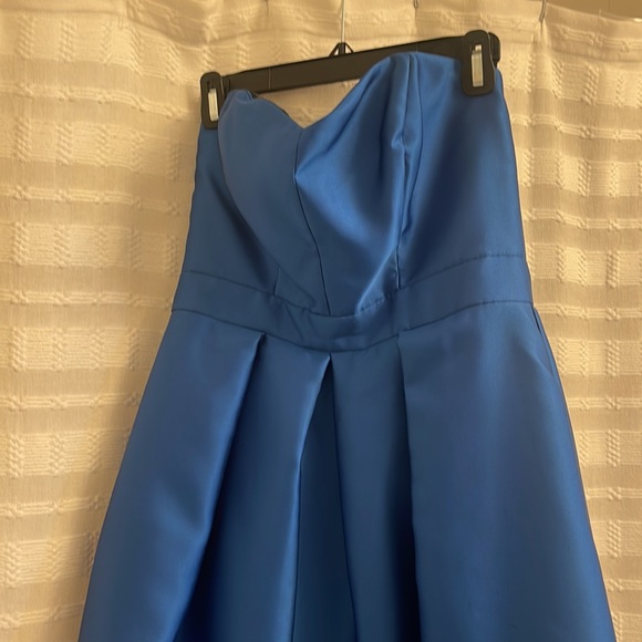 Betsy & Adam Blue Cobalt High Low Gown 8 - Picture 3 of 7